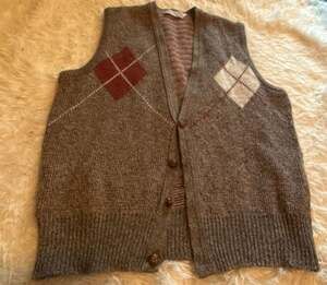 Vintage Stetson Men's Argyle Knit Sweater Vest Size L Made in USA Grandpa Core